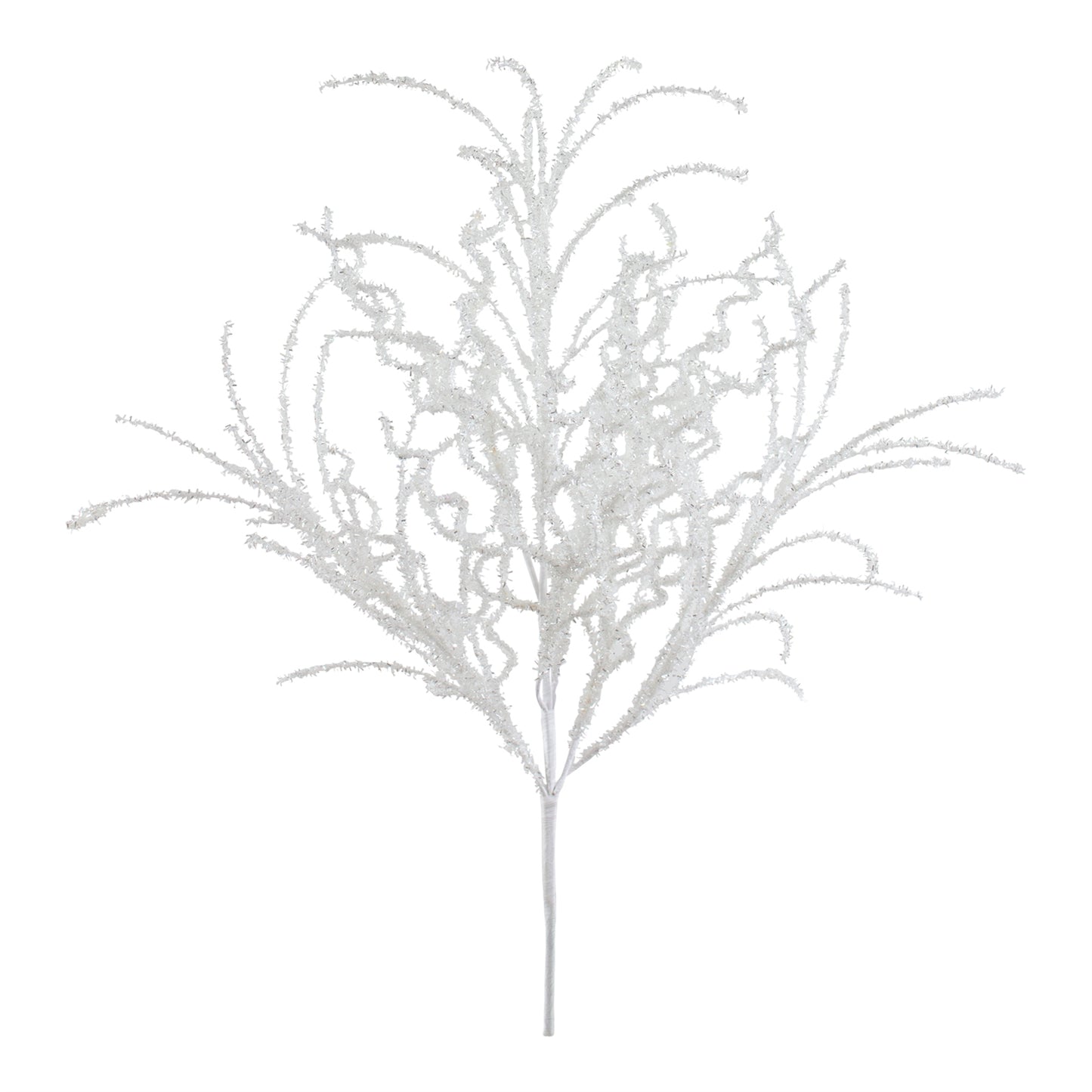 White Glitter Twig Bush (Set of 6)