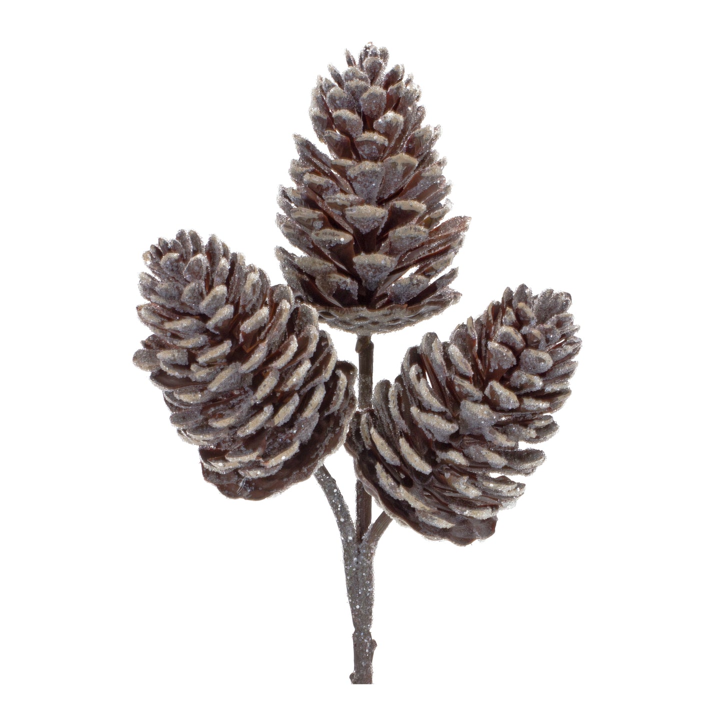 Frosted Triple Pine Cone Pick (Set of 5)