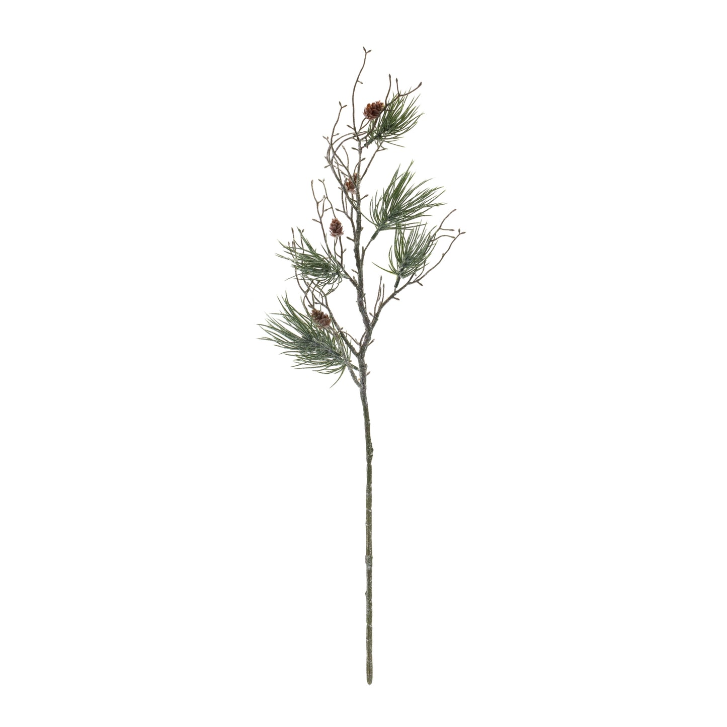 Winter Pine Twig Branch with Pinecone (Set of 6)