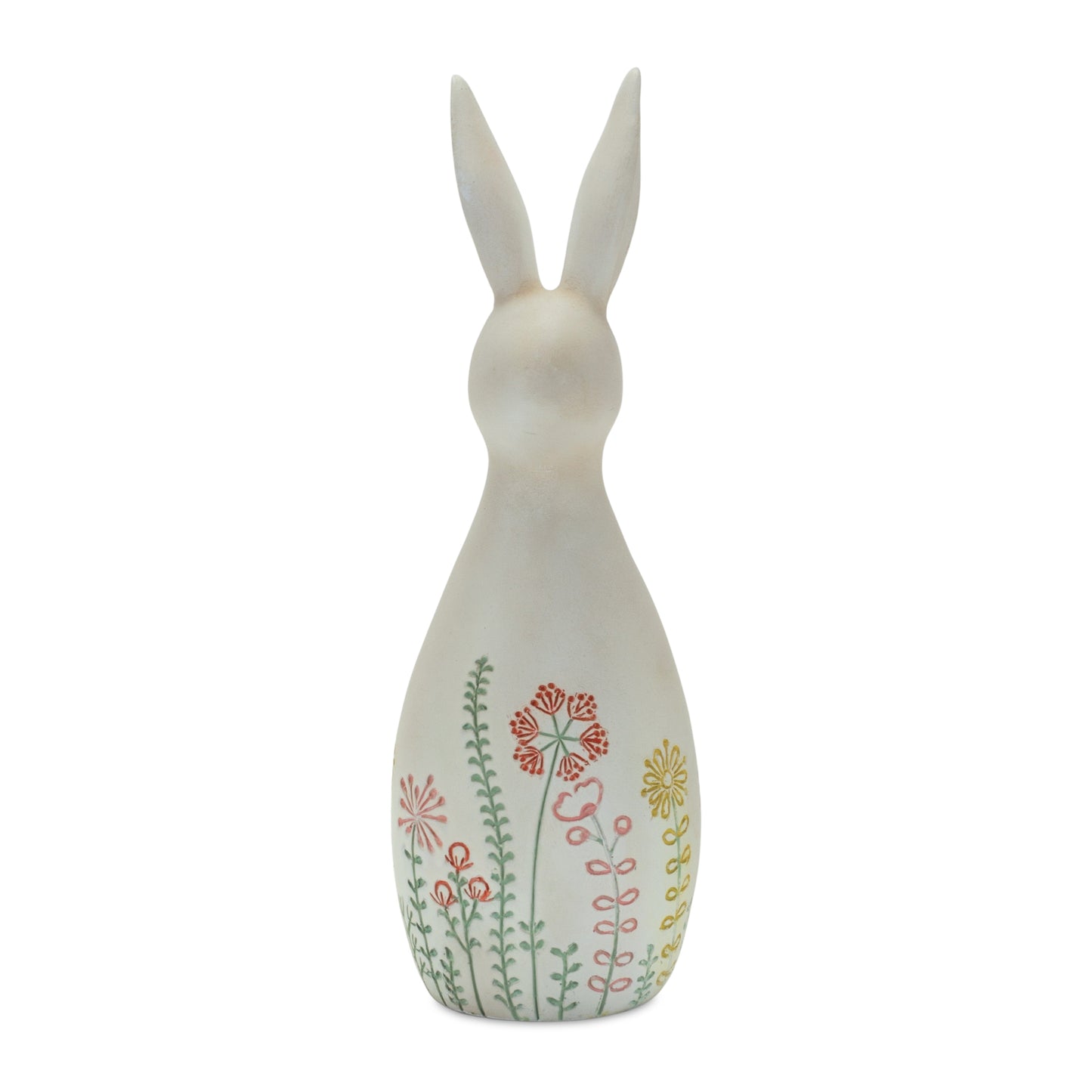 Modern Bunny Rabbit Figurine with Etched Floral Design (Set of 2)