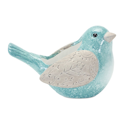 Whimsical Terra Cotta Garden Bird Planter (Set of 2)