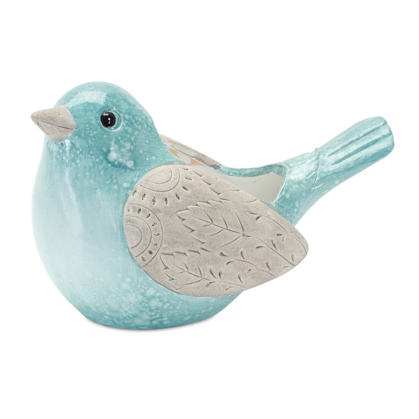 Whimsical Terra Cotta Garden Bird Planter (Set of 2)