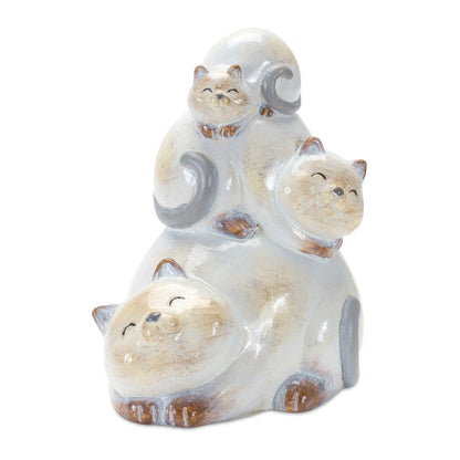 Happy Cat Terra Cotta Stacking Figurine (Set of 2)