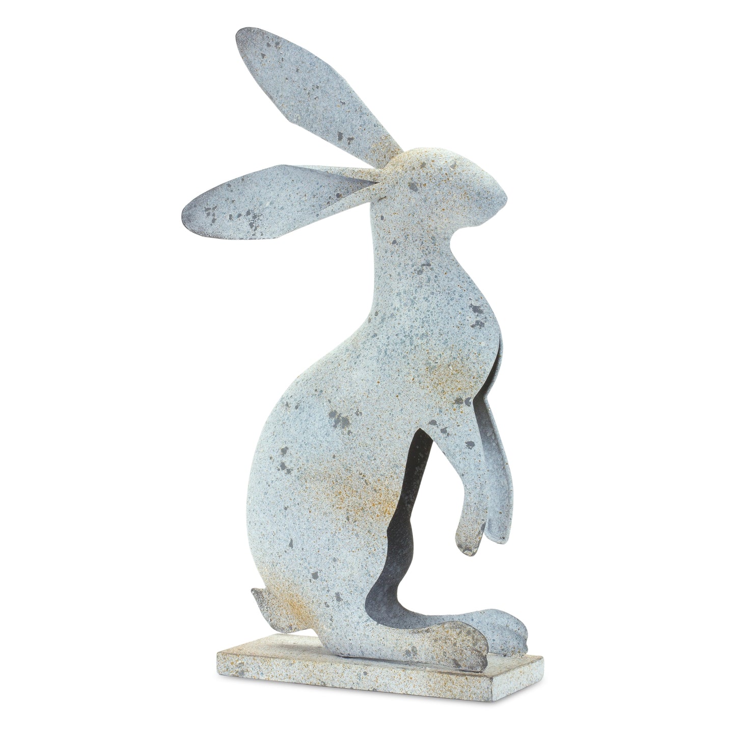 Weathered Iron Standing Rabbit Décor with Distressed Finish (Set of 2)