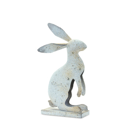 Weathered Iron Standing Rabbit Décor with Distressed Finish (Set of 2)