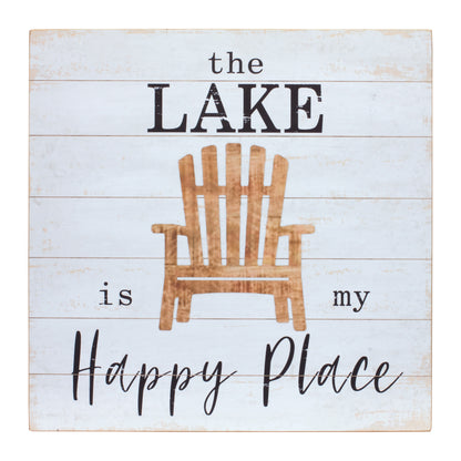 Wooden Lake Life Sentiment Sign (Set of 2)