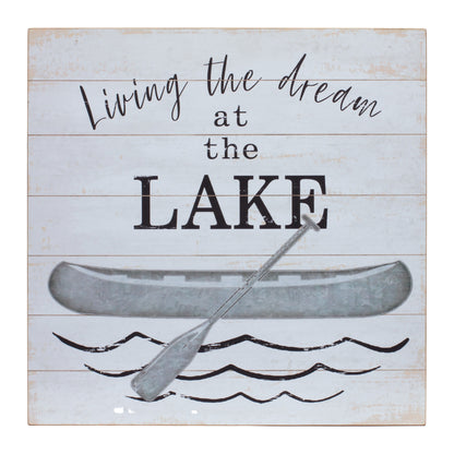Wooden Lake Life Sentiment Sign (Set of 2)