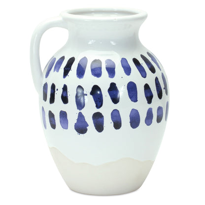 Two-Tone Tie Dye Design Ceramic Pitcher Vase (Set of 2)