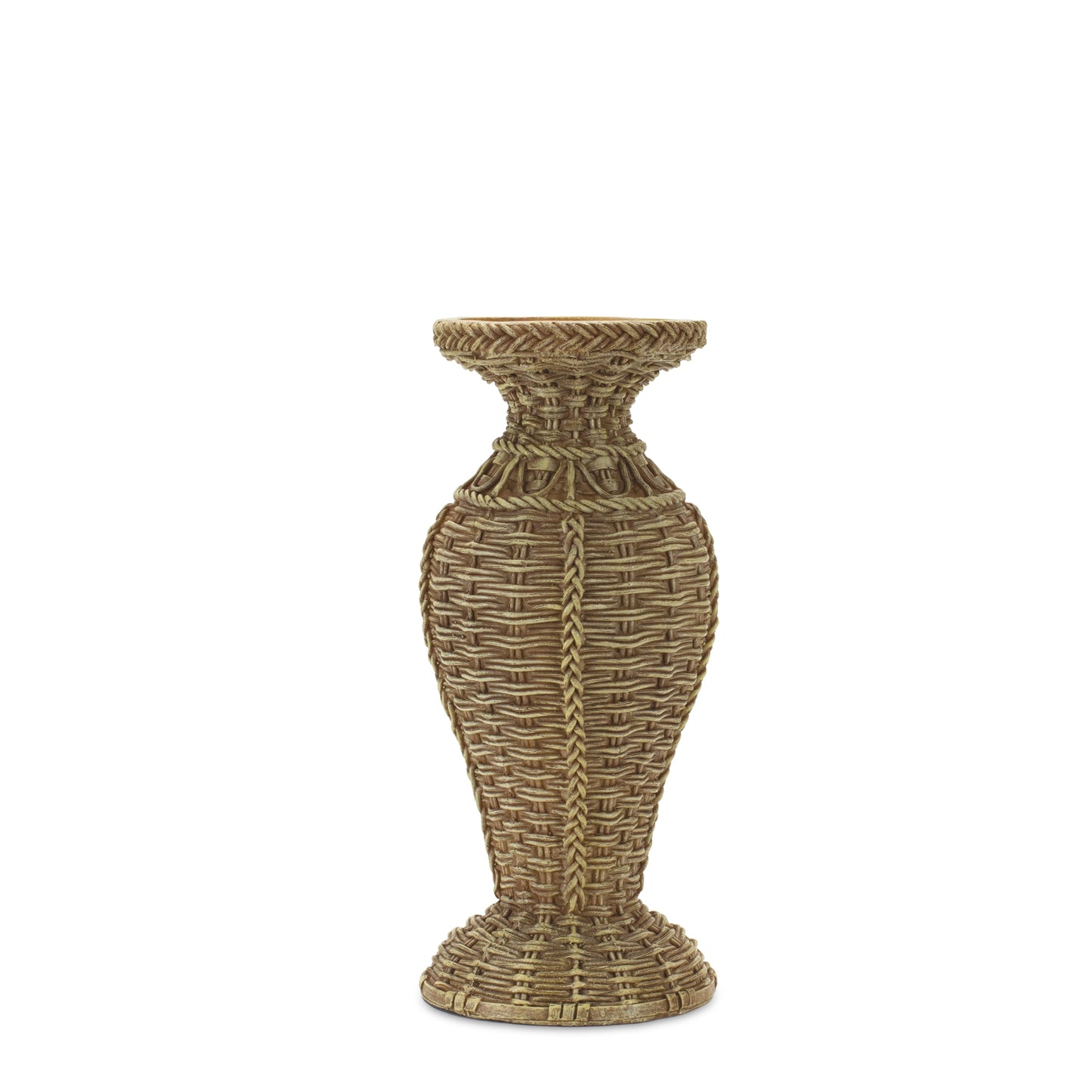 Woven Wicker Design Candle Holder (Set of 2)