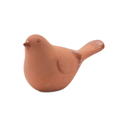 Terra Cotta Bird Figurine with Glazed Accents (Set of 2)