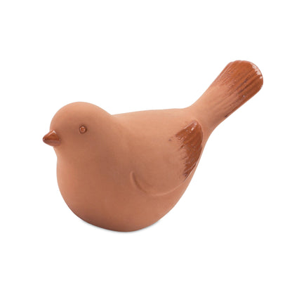 Terra Cotta Bird Figurine with Glazed Accents (Set of 2)