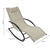 Modern Beige Rocking Chaise Lounger Patio Lounge Chair with Pillow