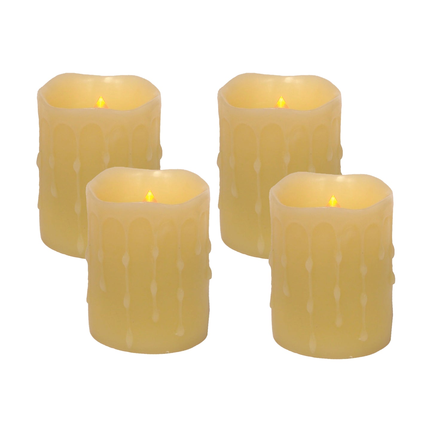 LED Dripping Wax Pillar Candles with Remote (Set of 4)