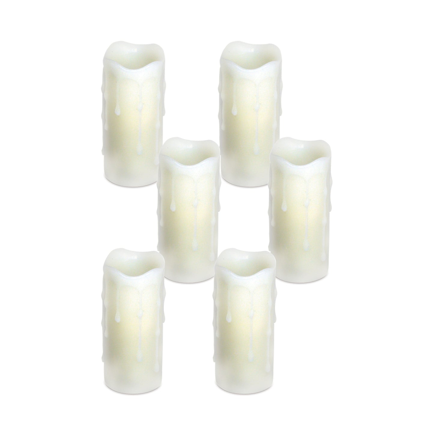 LED Dripping Wax Pillar Candles with Remote (Set of 6)