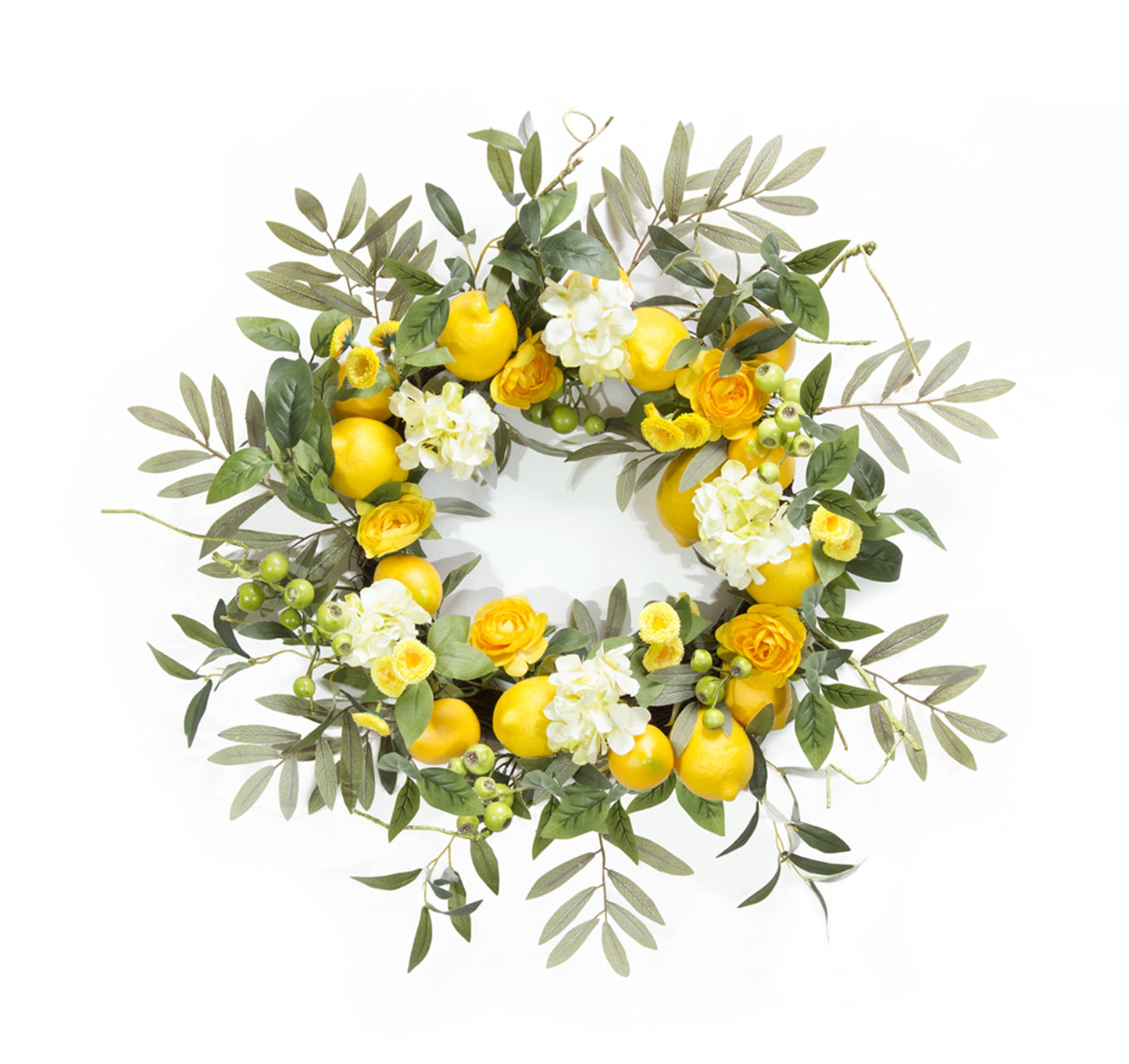 Lemon Floral Wreath 22"D
