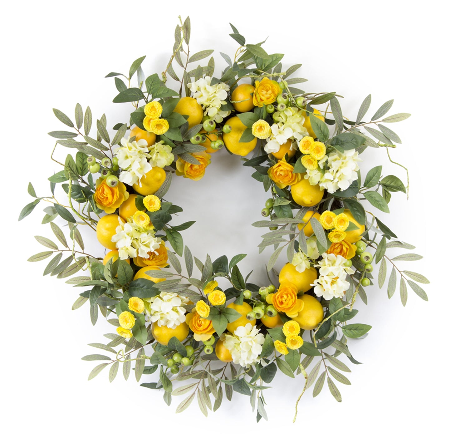 Lemon Floral Wreath 28"D