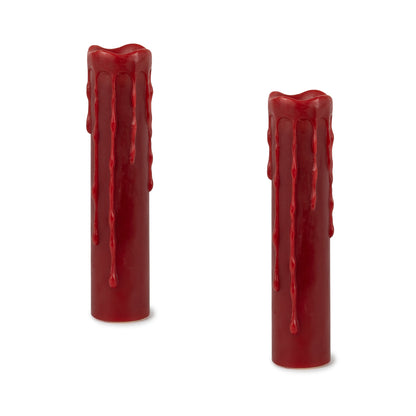 Red LED Dripping Wax Designer Candle with Remote (Set of 2)