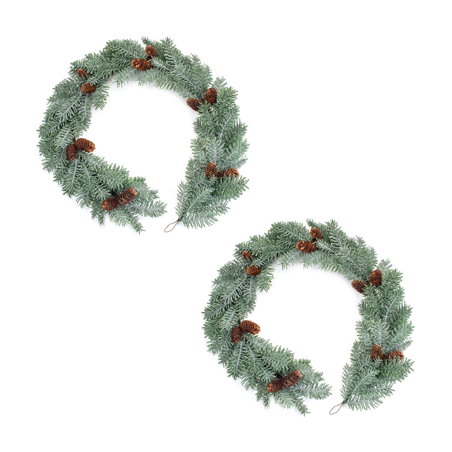 Winter Pine Garland with Pinecone Accents (Set of 2)