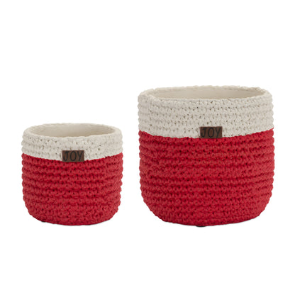 Woven Basket Design Resin Joy Planter (Set of 2)