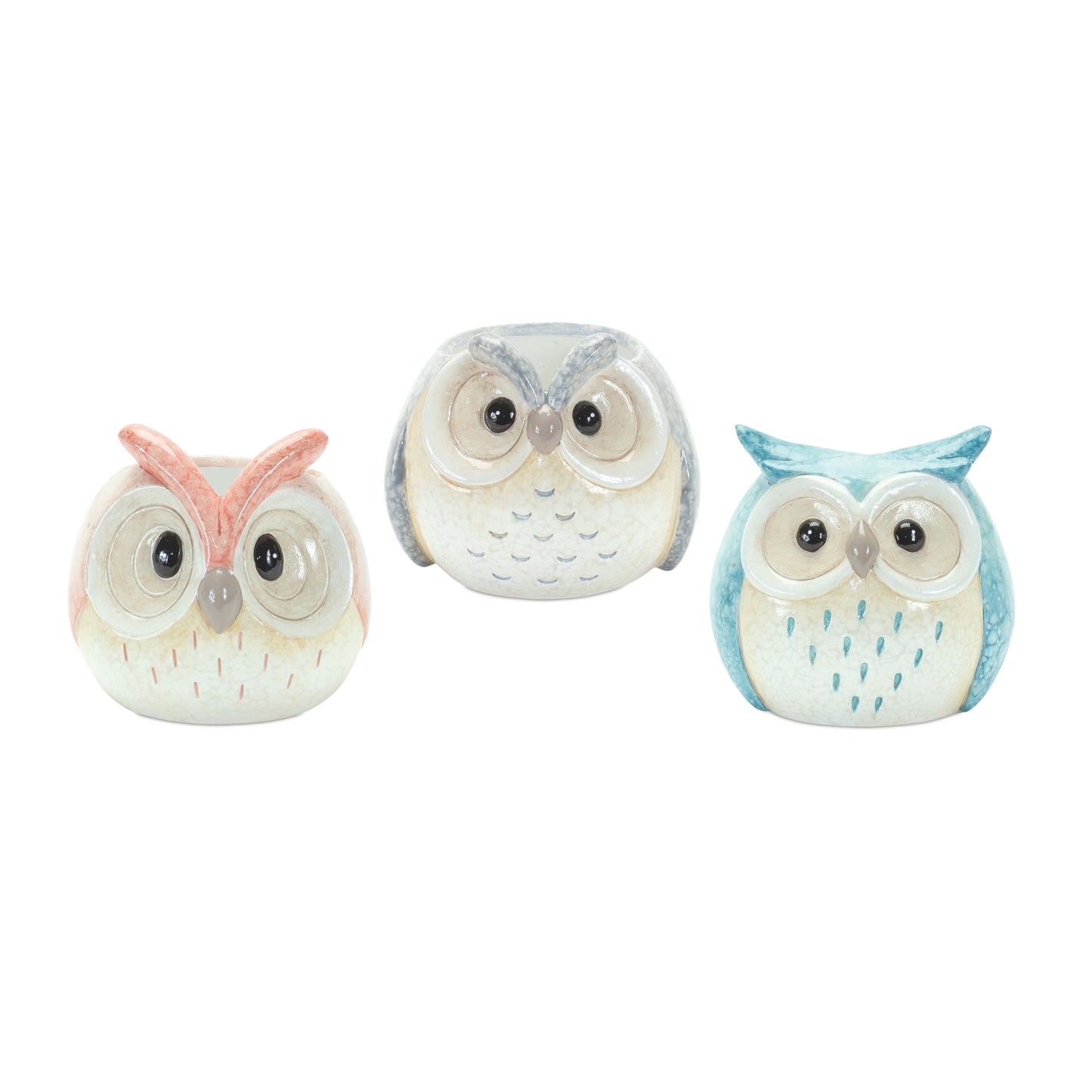 Whimsical Pastel Terra Cotta Owl Figurine (Set of 12)