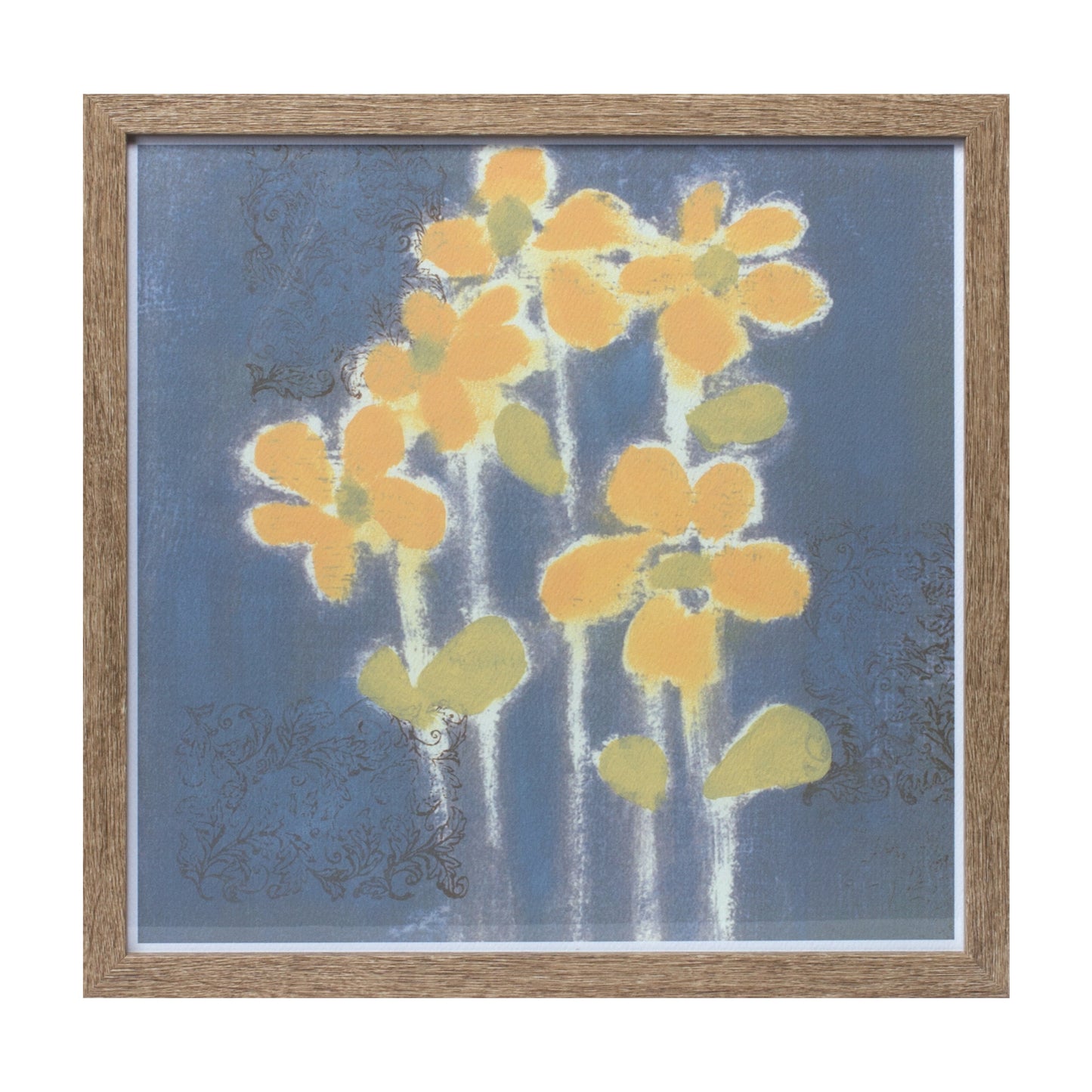 Framed Floral Print 14.5"SQ