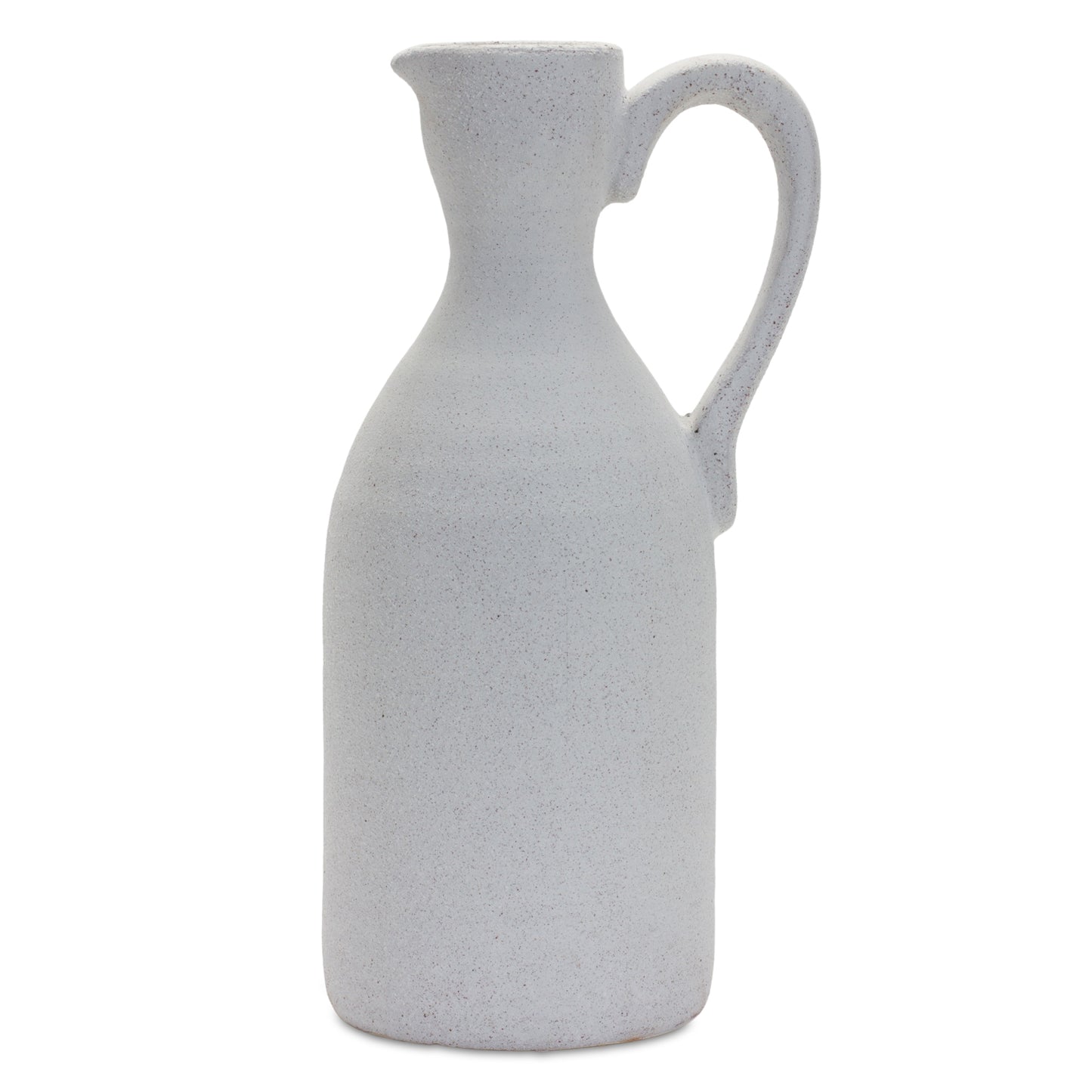 Modern White Clay Pitcher Vase 13.5"H