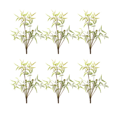 Mini Fern Foliage Bush with Sprout Accent (Set of 6)