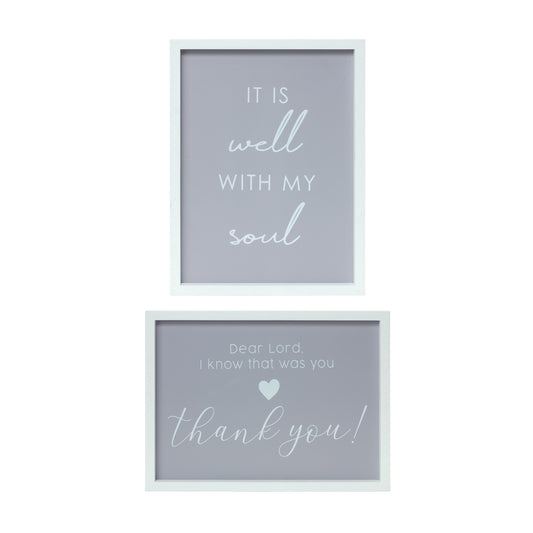 It Is Well and Thank You Wooden Plaque (Set of 2)