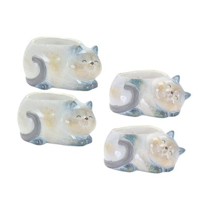 Happy Cat Terra Cotta Planter (Set of 4)