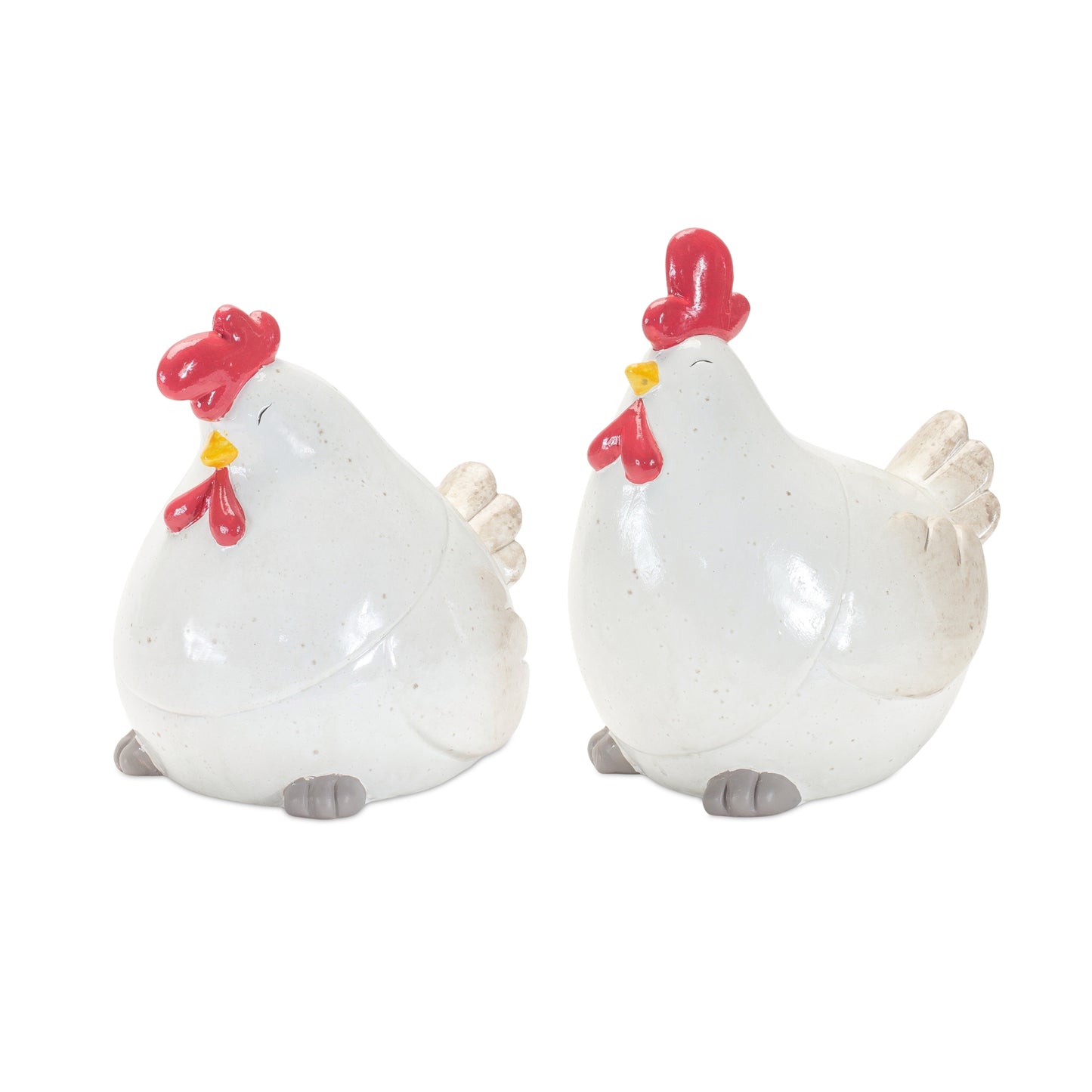 Whimsical Terra Cotta Chicken Shelf Sitter (Set of 4)