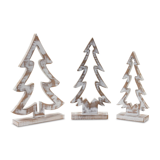 Wood Pine Tree Outline (Set of 3)