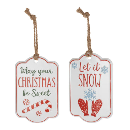 Holiday Sentiment Tag Ornament (Set of 12)