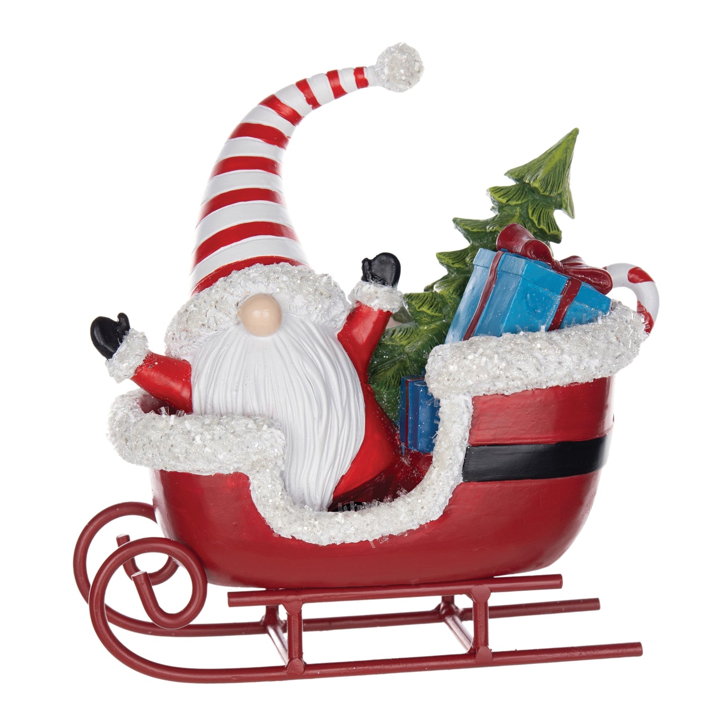 Santa Gnome in Sleigh Figurine (Set of 2)