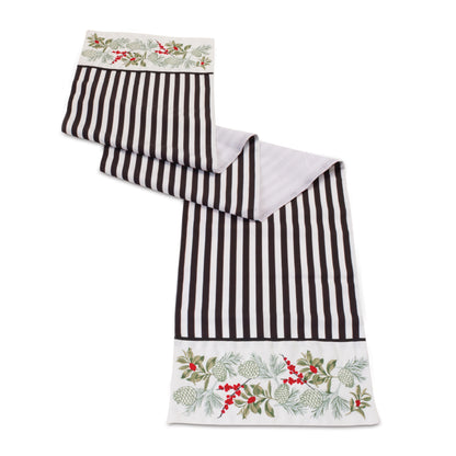 Striped Holiday Table Runner 72"L