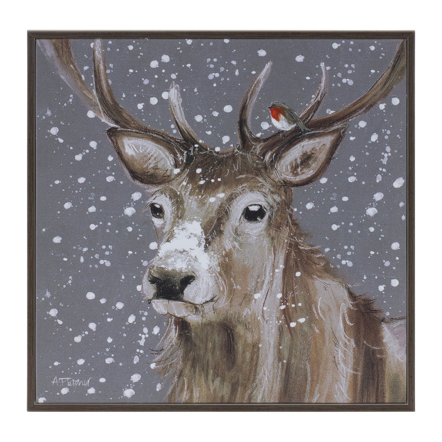 Framed Winter Deer Wall Art (Set of 2)