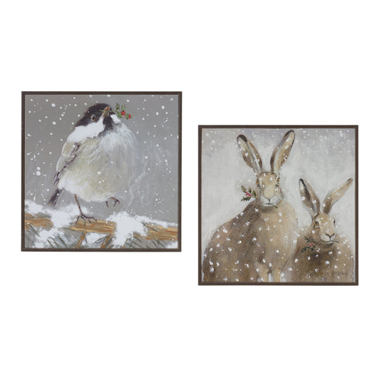 Framed Winter Animal Wall Art (Set of 2)