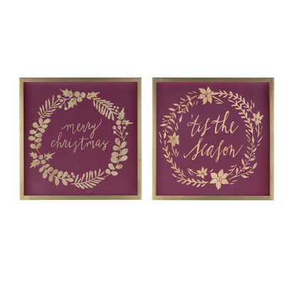 Framed Holiday Sentiment Sign (Set of 2)