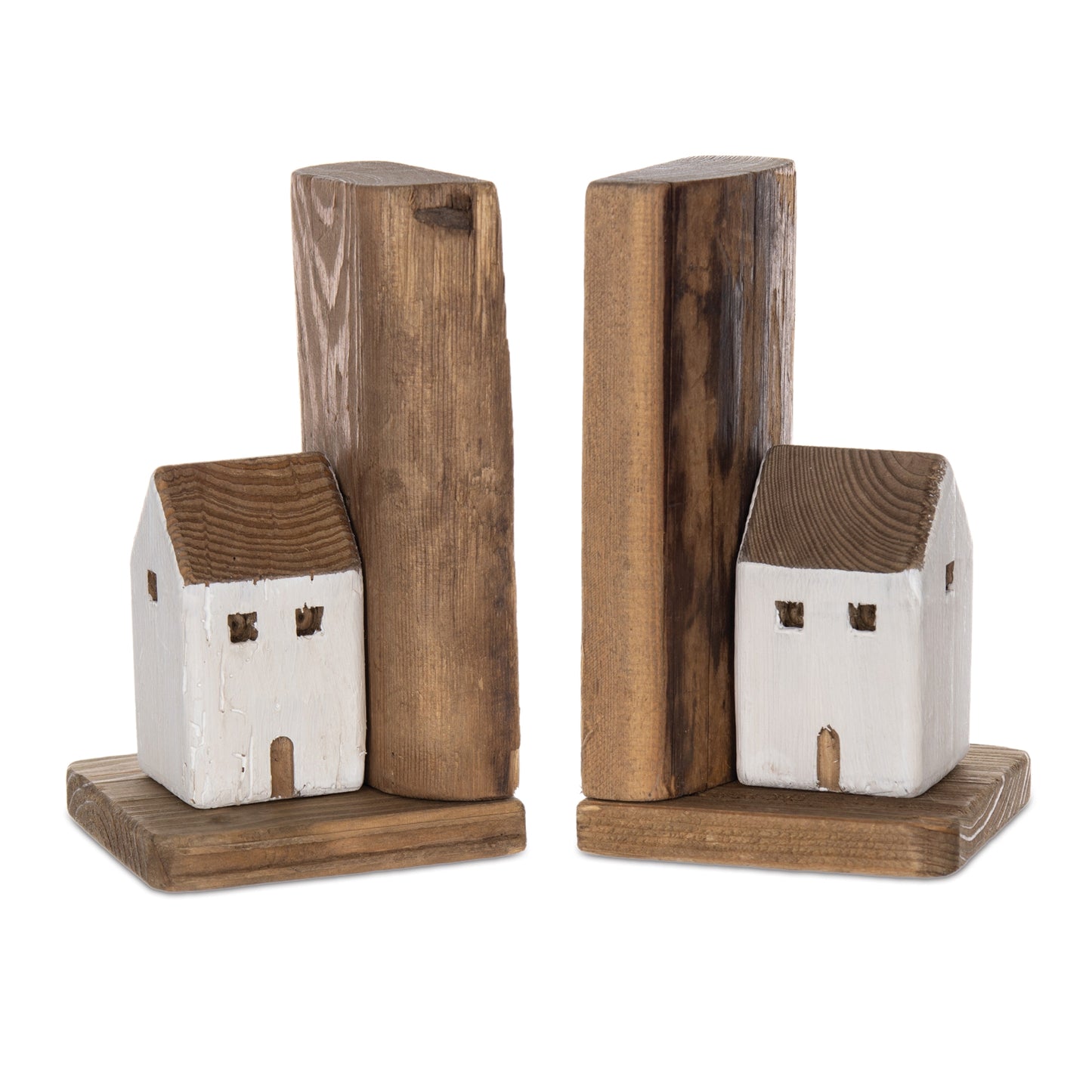 Wood House Bookend (Set of 2)