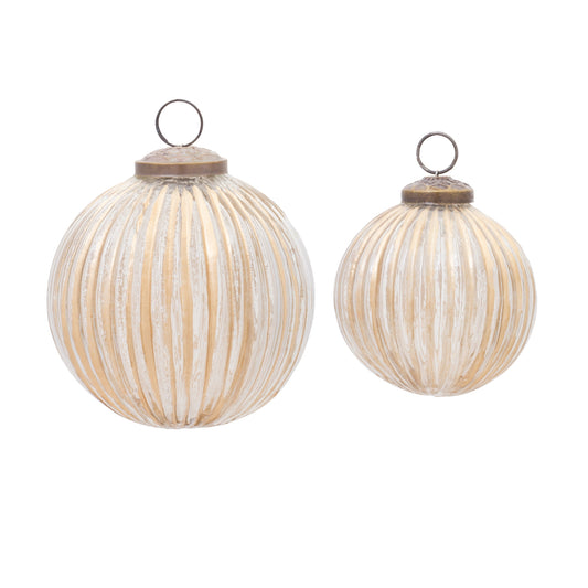 Ribbed Glass Ball Ornament (Set of 12)