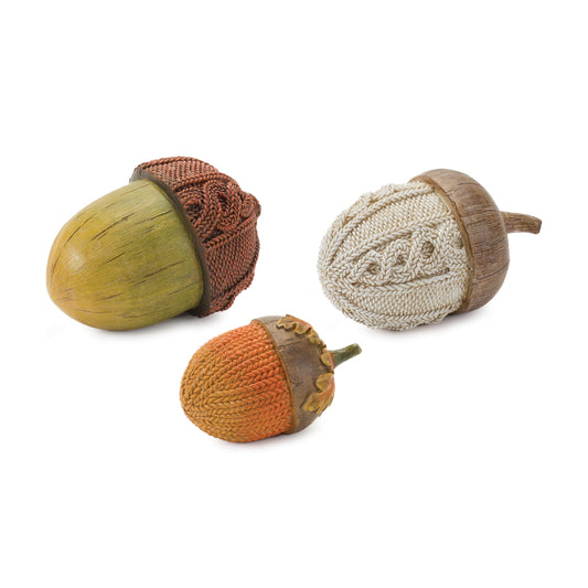 Woven Sweater Design Acorn (Set of 2)