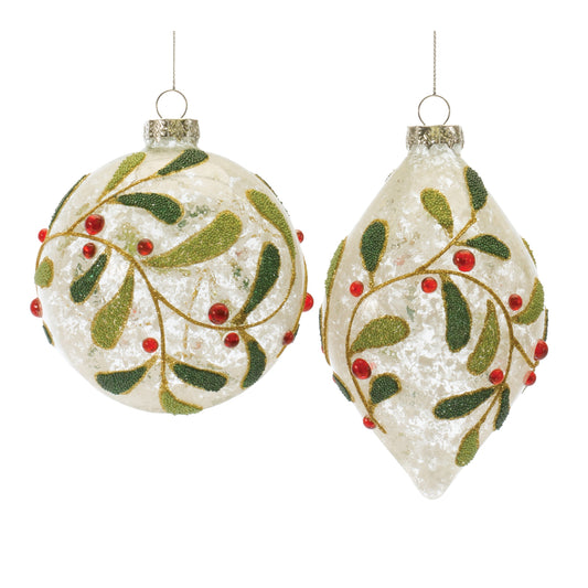 Beaded Glass Mistletoe Ornament (Set of 6)