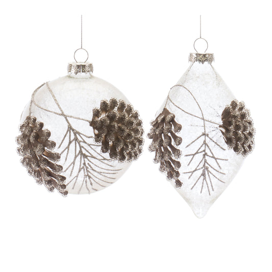 Beaded Glass Pinecone Ornament (Set of 6)