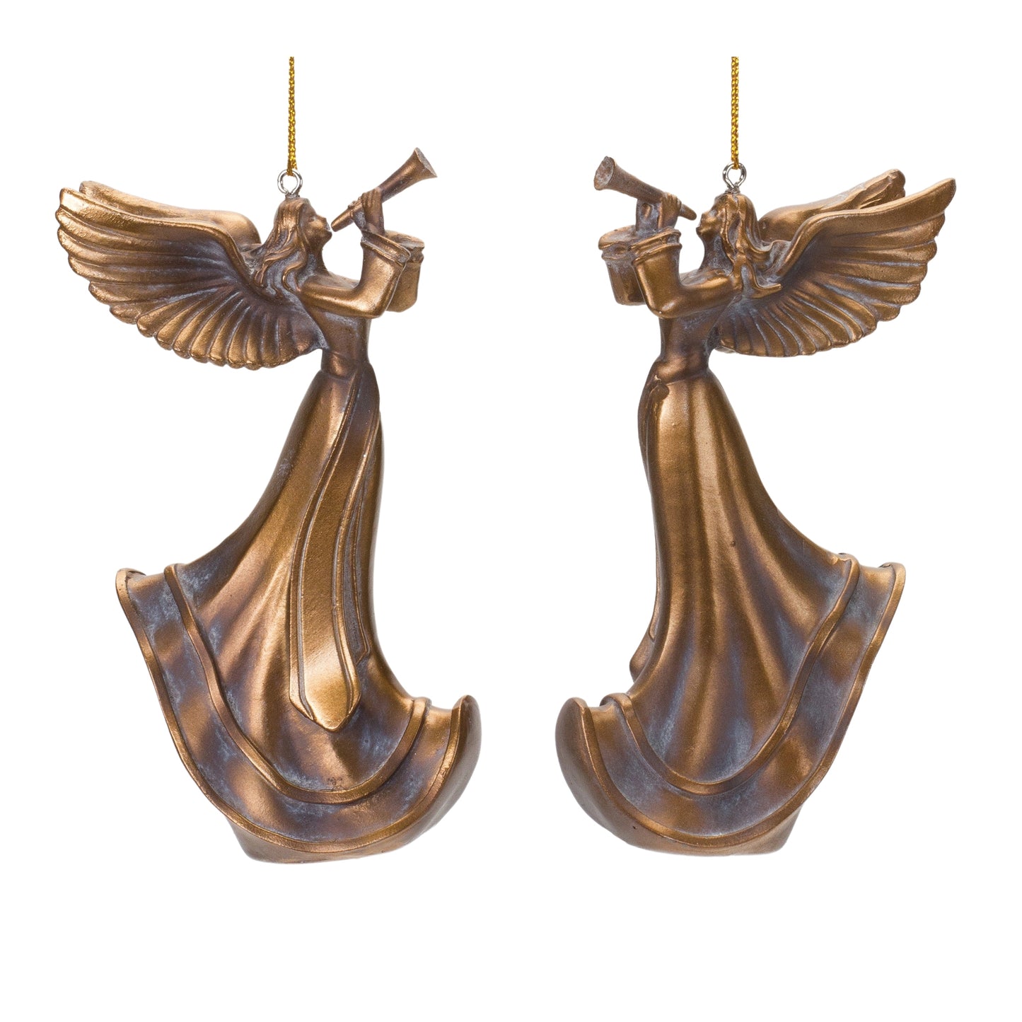 Bronze Trumpet Angel Ornament (Set of 6)