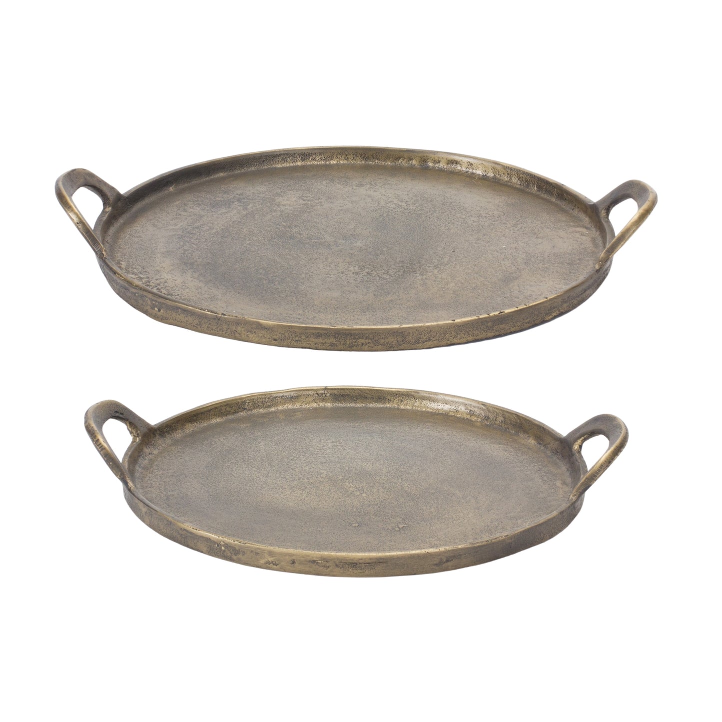 Bronze Metal Tray (Set of 2)