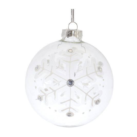 Glass Snowflake Ball Ornament (Set of 6)