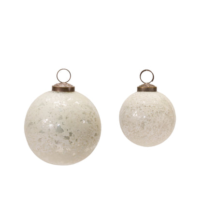 Frosted Glass Ball Ornament (Set of 4)