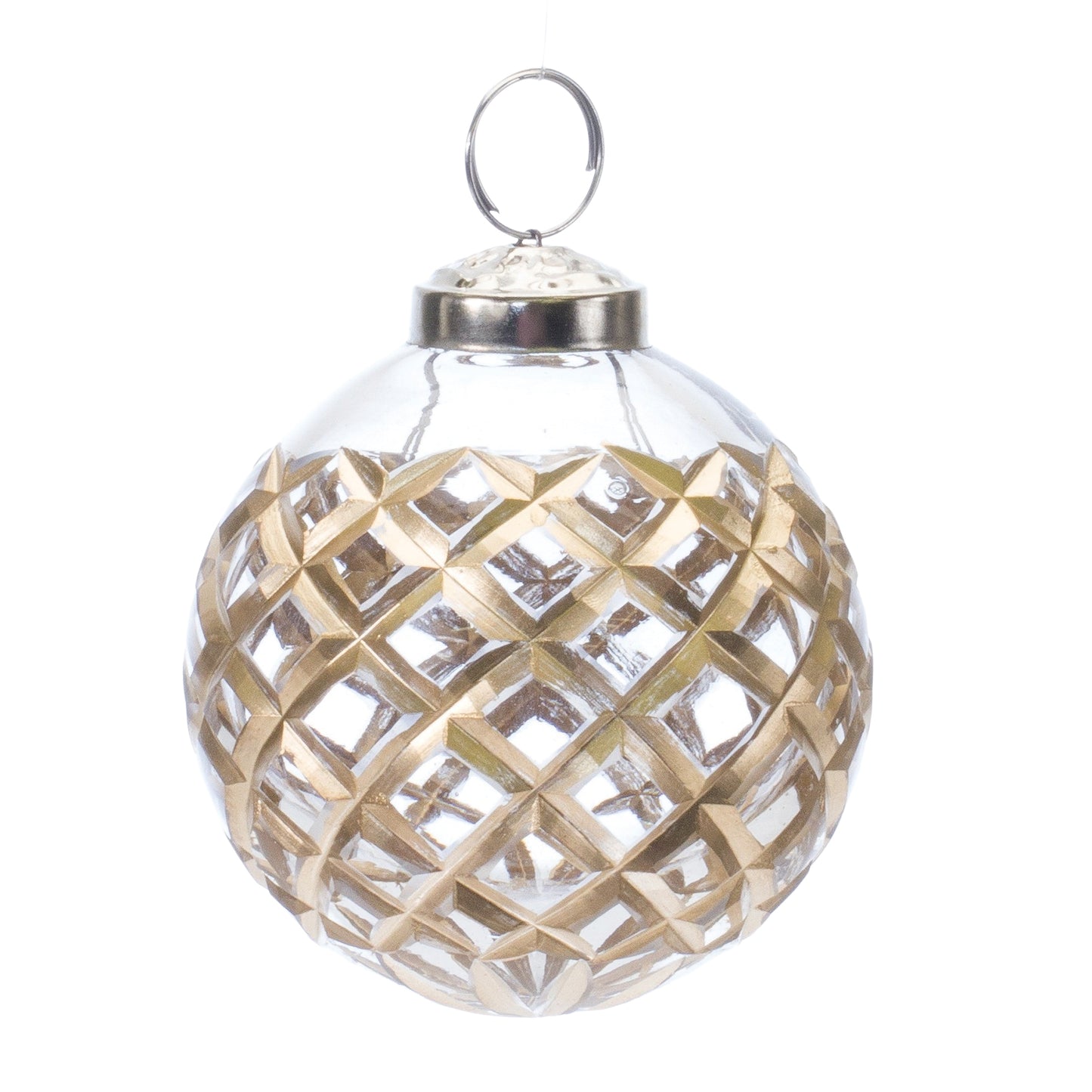 Harlequin Etched Glass Ball Ornament (Set of 6)