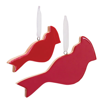 Glass Cardinal Bird Ornament (Set of 6)