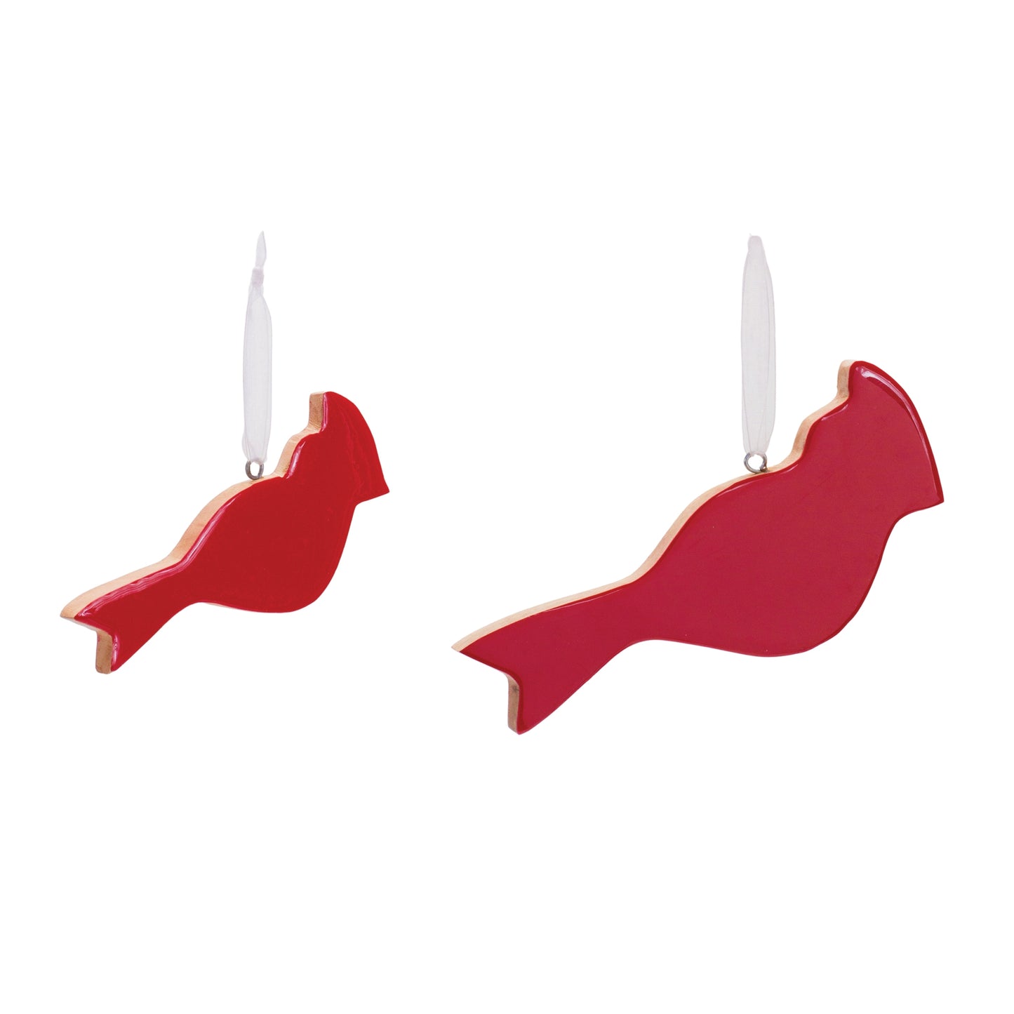 Glass Cardinal Bird Ornament (Set of 6)