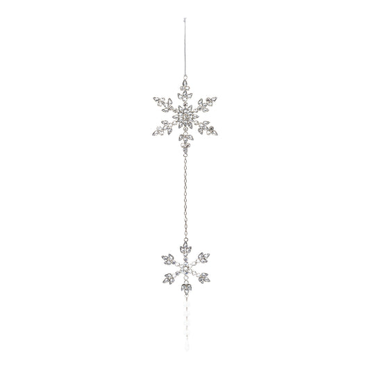 Jeweled Metal Snowflake Drop Ornament (Set of 12)